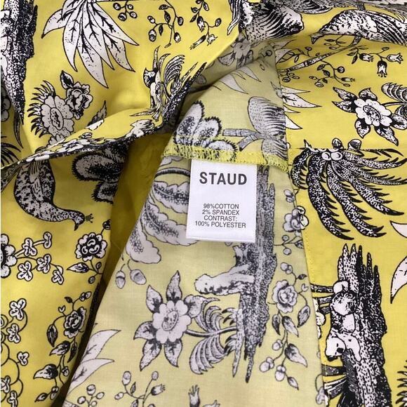 Staud Garden Puff Sleeve Graphic Print Mini Dress In Marigold Toile Size XS - Picture 15 of 16